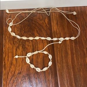 Shell necklace and anklet